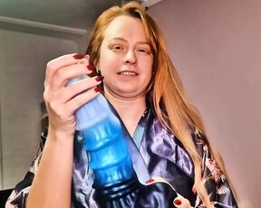 Stretching My Pussy on a Huge Fantasy Dildo