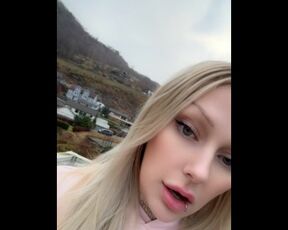 pretty blonde outdoor smoke