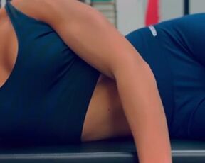 I'm getting sexy at the gym lying on my side