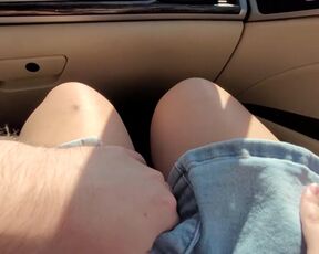 Jeans Skirt No Panties with Wet Pussy