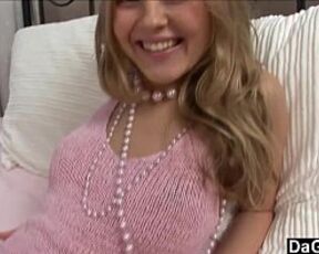 Teen In Fishnets Blows A Hard Cock