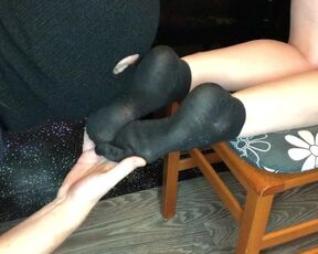 Kelly_feet Teen Girl Mistress Dominate Boy Black Socks and Foot Slave BDSM