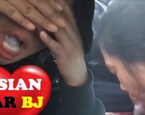ASIANCAR BLOWJOB SWALLOW Street Asian Whore Finish Blowjob Oriental Slut Blows Penis till Cum Mouth