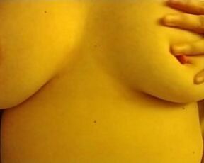 Me playing with my boobs and hard pink nipples