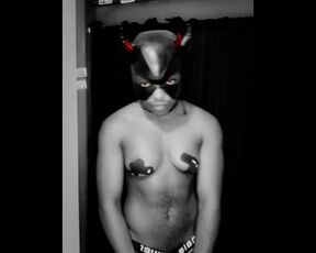 Devil wears Nada gay FTM BBC Trans Guy showing off his assets and flexin Clips black n white filter